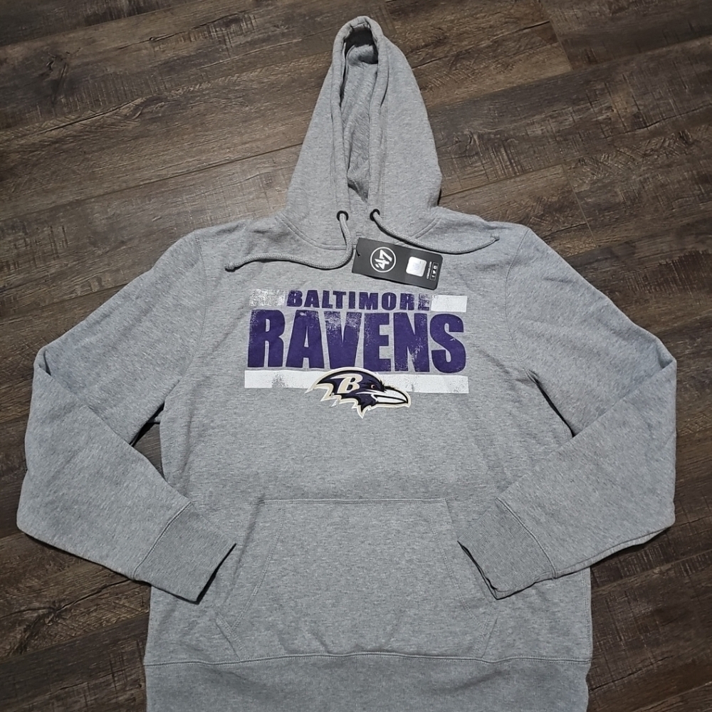 NFL Baltimore Ravens Adult Large Gray 47 Brand Hoodie New With Tags - Picture 2 of 7